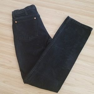 High Waist Wrangler Black Boot Cut Jeans 30x34